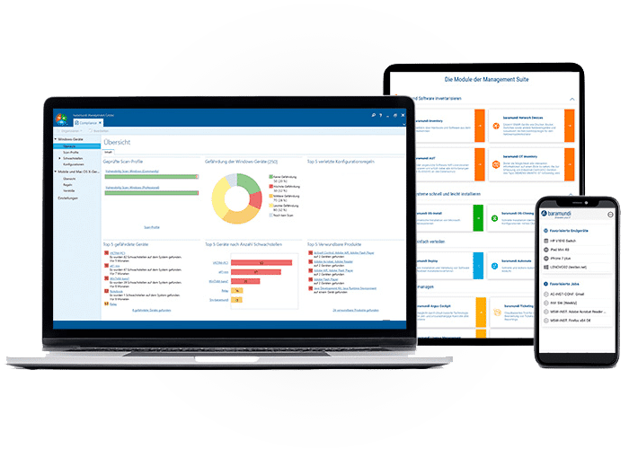 Baramundi Management Suite, Unified Endpoint Management Software für PCs, Laptops, Tablets und Smartphones
